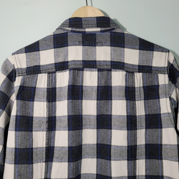 DULUTH Trading Black/White Plaid 100% Cotton Button Down Shirt Boys Size Medium - Picture 7 of 11